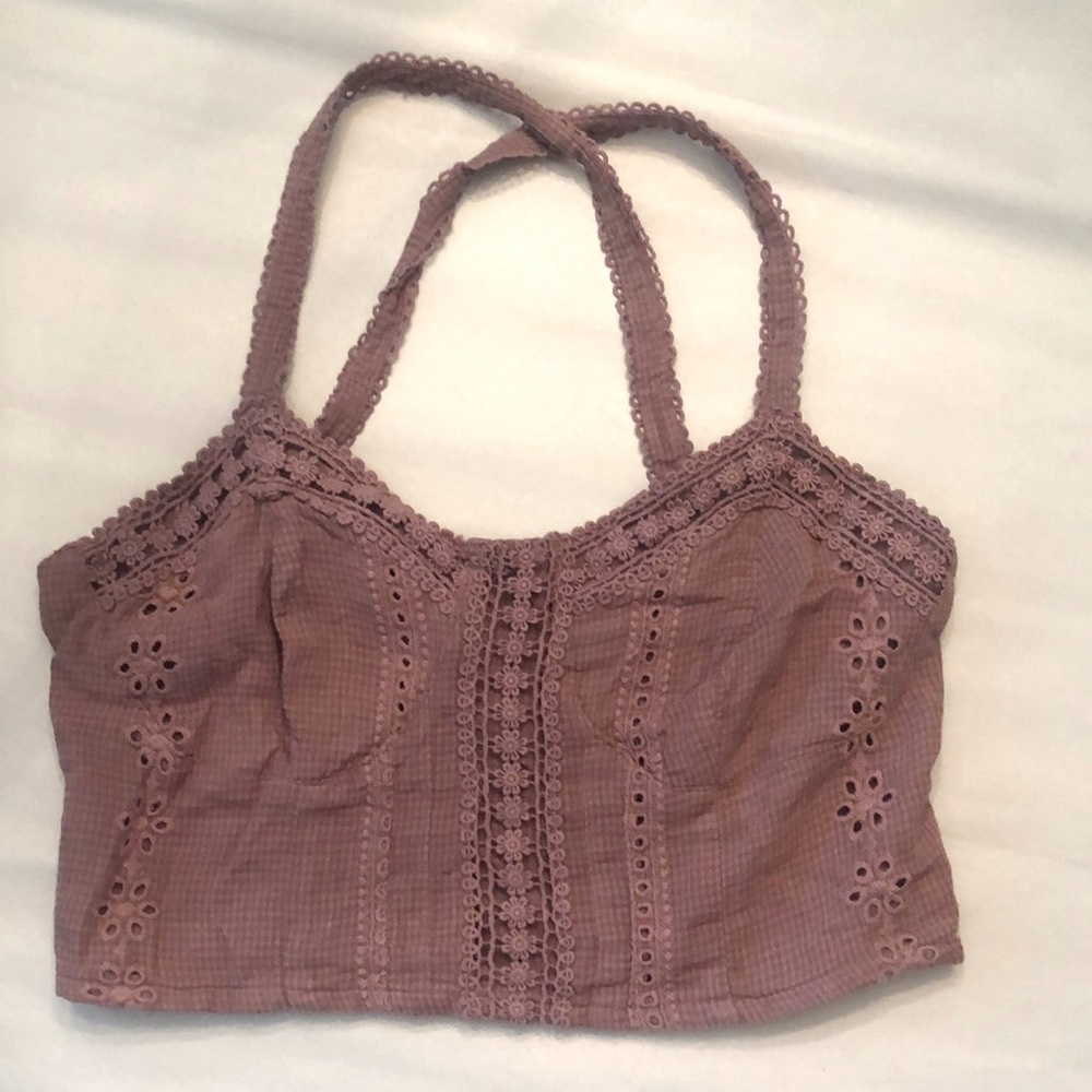 🚨sold🚨Aeropostale Gingham and Eyelet Tank